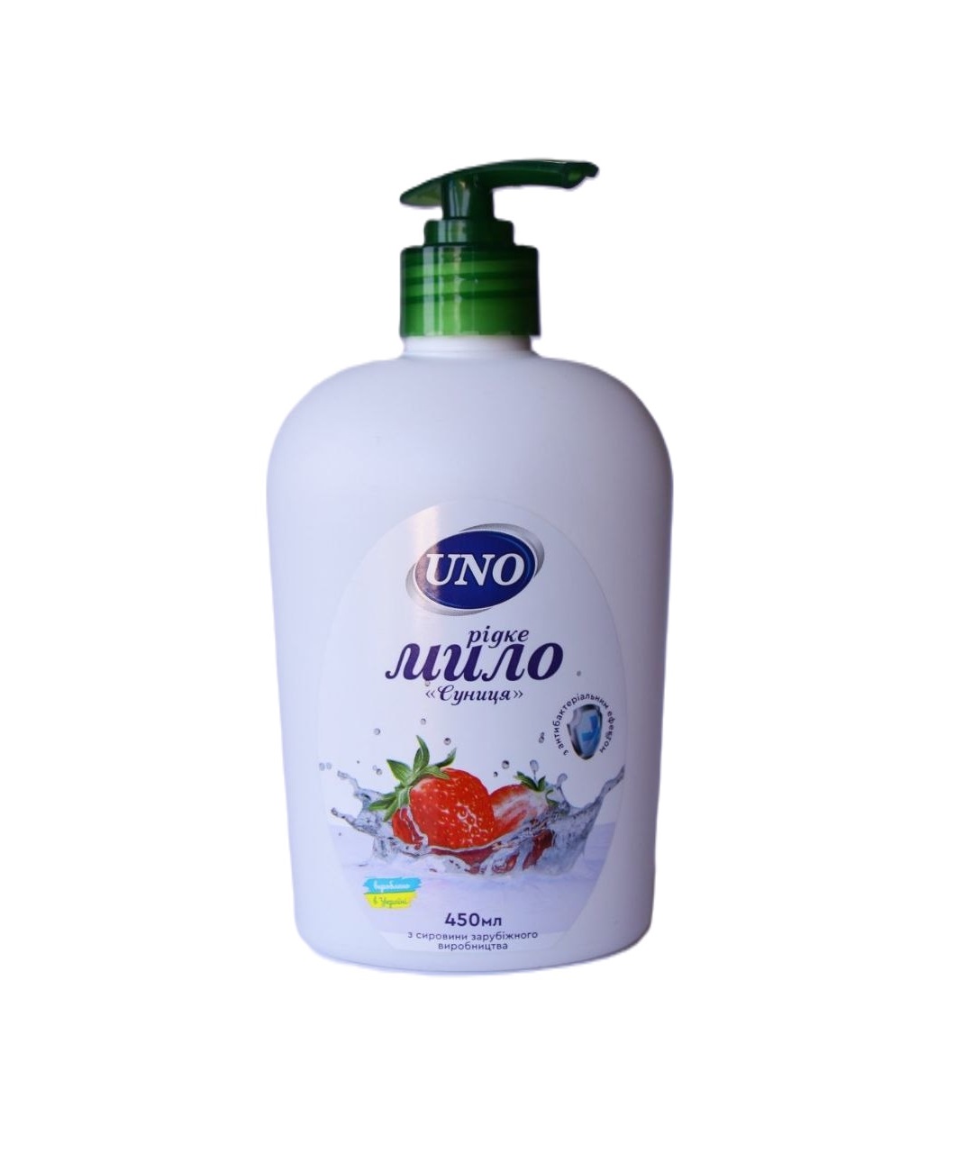 Рідке мило «UNO» Суниця з дозатором 450мл