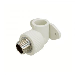 Коліно ППР зовнішня різьба з кріпленням Georg Fischer