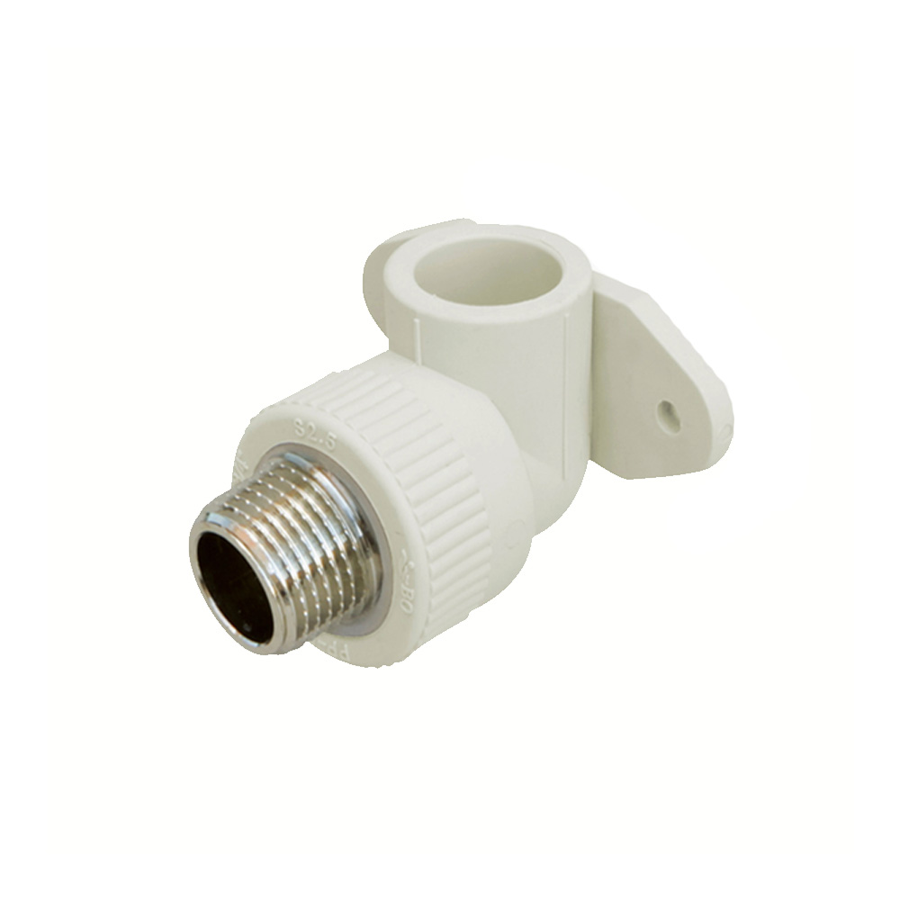 Коліно ППР зовнішня різьба з кріпленням Georg Fischer