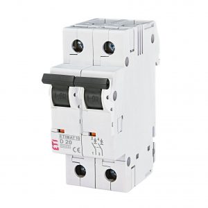 Автоматичний вимикач ETI ETIMAT 10 2P D 10kA 0.5А-40A