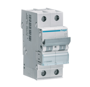 Автоматичний вимикач Hager MBN 2P B 6kA 6A-63A