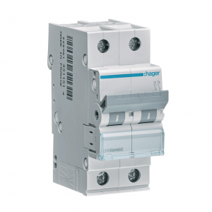 Автоматичний вимикач Hager MBN 2P B 6kA 6A-63A