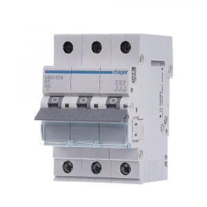 Автоматичний вимикач Hager MBN 3P B 6кА 6A-63A