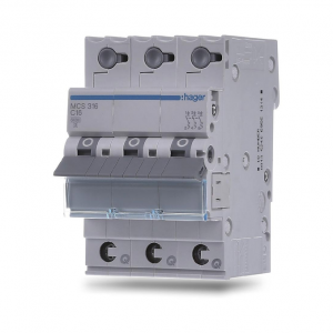Автоматичний вимикач Hager MCS QC 3P C 6кА 6A-63A