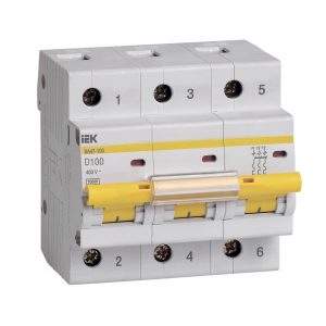 Автоматичний вимикач IEK ВА47-100 3Р D 10кА 35А