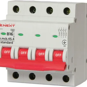 Автоматичний вимикач e.mcb.stand.45.4 4P В 4.5kA 16А