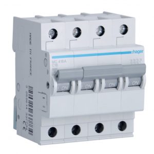 Автоматичний вимикач Hager MCN406 C 4P 6кА 6A-25A