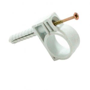 Обойма з забивним шурупом для кріплення круглих дротів